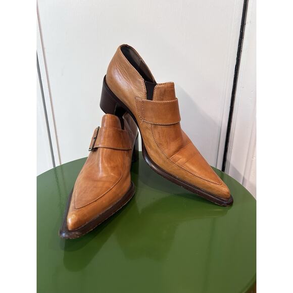 Enzo Moreni monk strap‎ shoes mens Italian leather pointed toe. Italian Size 38 main image 5